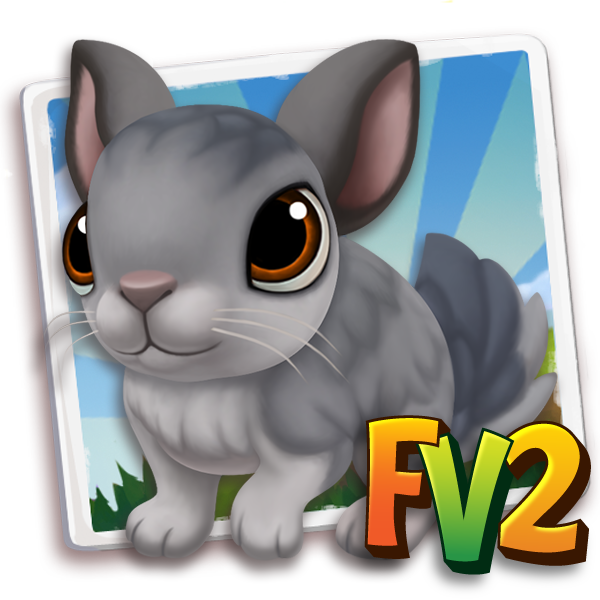 Chinchilla Adult Commongrey, , Marta just raised a Grey Common Chinchilla to an adult!, Marta has finished feeding her Grey Common Chinchilla in FarmVille 2! Grab an extra baby bottle to feed your own baby animals!