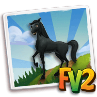 Horse Arabian, , Kalhu just raised a Black Arabian Horse to an adult!, Kalhu has finished feeding her Black Arabian Horse in FarmVille 2! Grab an extra baby bottle to feed your own baby animals!